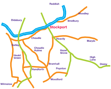 map of the area covered by The Lawn Man Cheshire